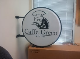 Custom Outdoor Wall Mounted Signage for Caffe Greco
