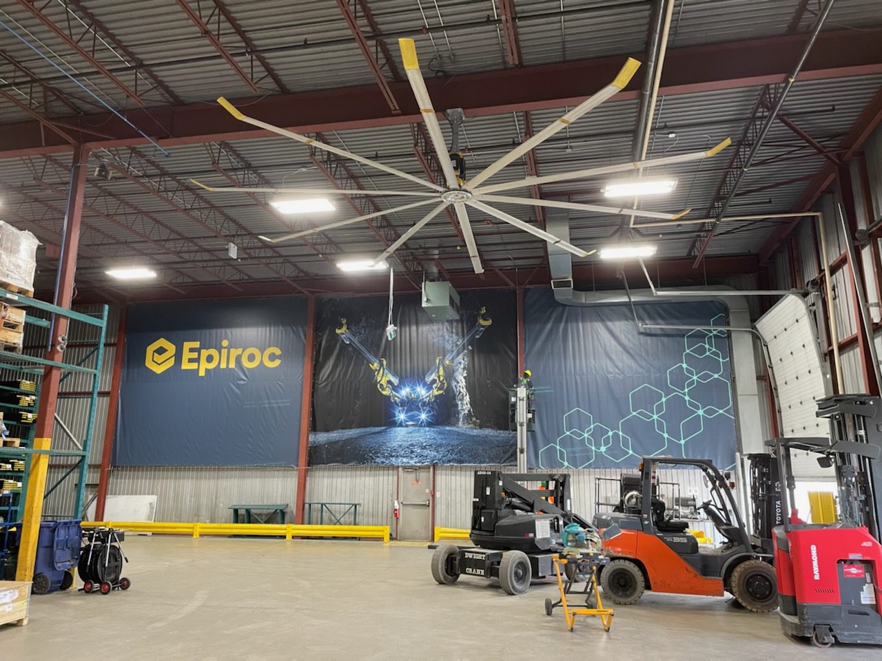 Epiroc Vinyl Printed Banners on the Wall in Concord, ON