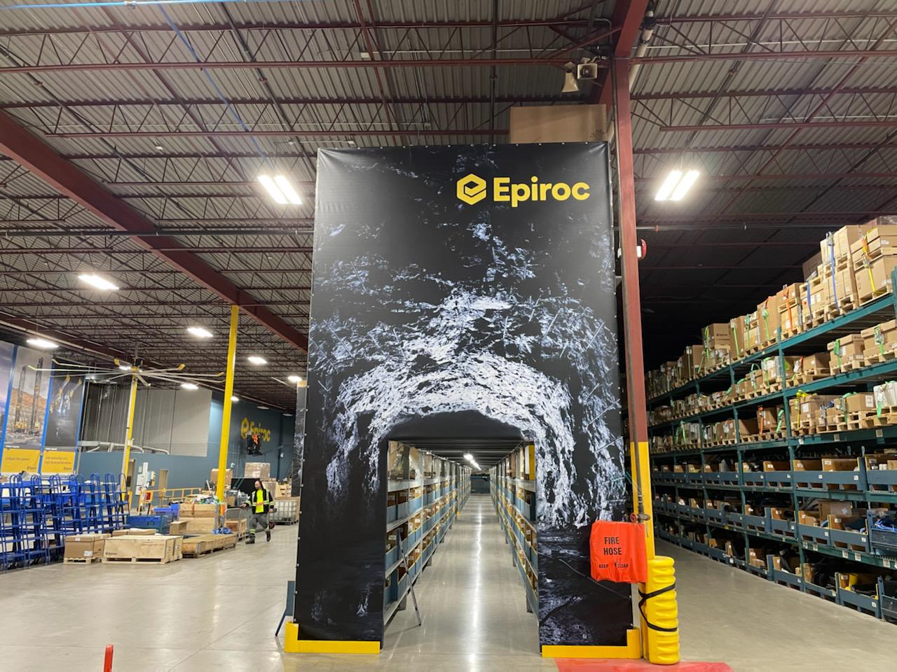 Epiroc Banners on Rack Made by Sign Source Solutions in Concord, ON