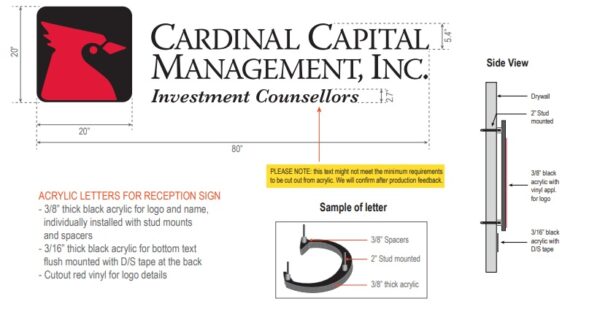 Cardinal Capitol Management - Acrylic Reception Signs