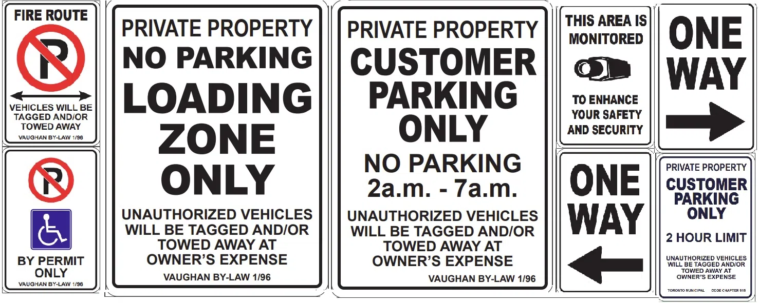 Custom Parking Signs in Vaughan