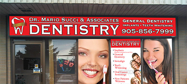 dental clinic front window graphics