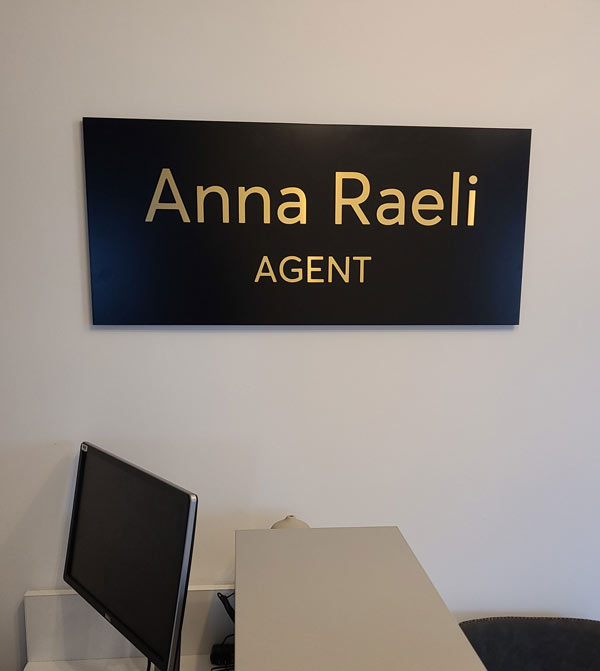 Custom Lobby Signs for Anna Raeli in Vaughan, ON