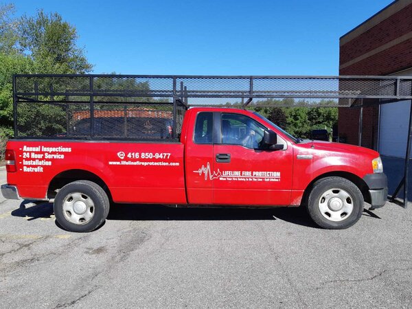 Lifeline Fire Protection Pickup Truck Wraps Made by Sign Source Solutions in Vaughan, ON