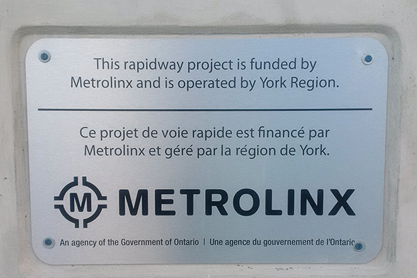 Longford Newmarket metrolinx sign