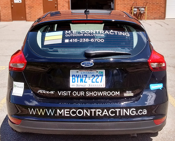 ME contracting vehicle wrap rear view