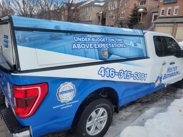 Mister Bathroom Vehicle Wraps Made by Sign Source Solutions in Concord, ON