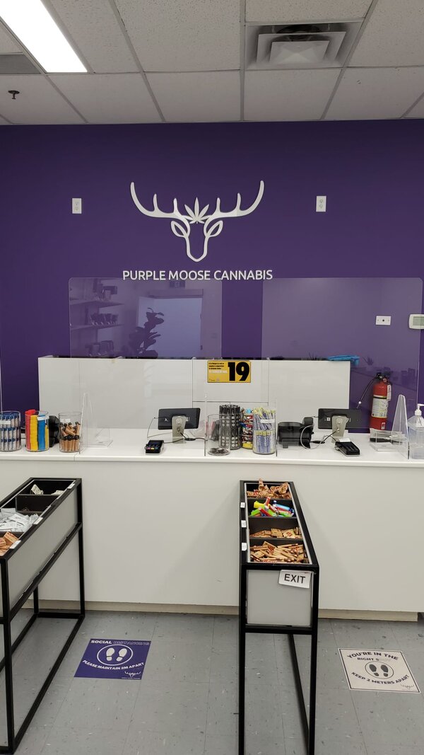 Purple Moos Cannabis Custom Lobby Sign in Concord, ON - Sign Source Solution