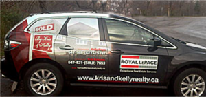 Custom car wraps and graphics for Kris & Kelly Realty in Toronto, ON