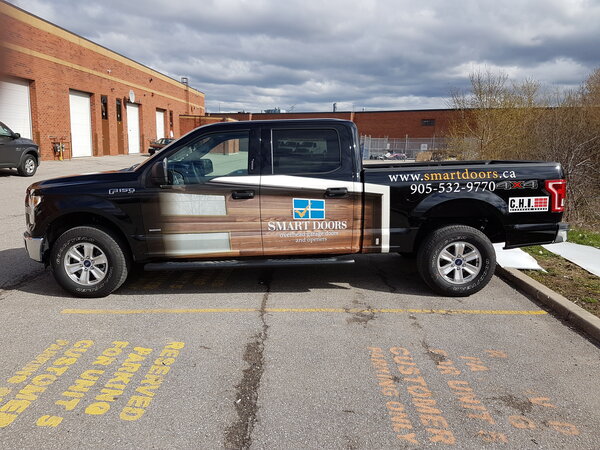 Smart Doors Pickup Truck Wraps Made by Sign Source Solutions in Vaughan, ON