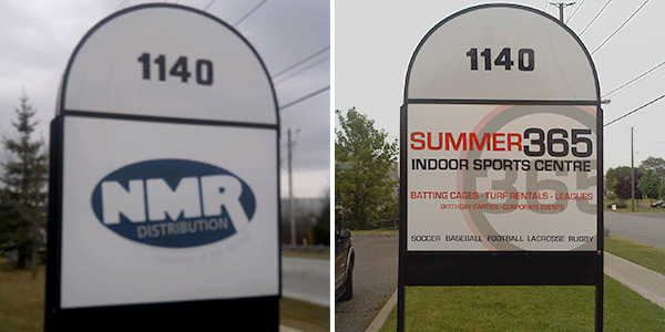 before and after new outdoor ground sign