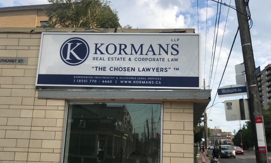 We Do Lawyer Signs, Kormans LLP gets new Exterior Business Signs