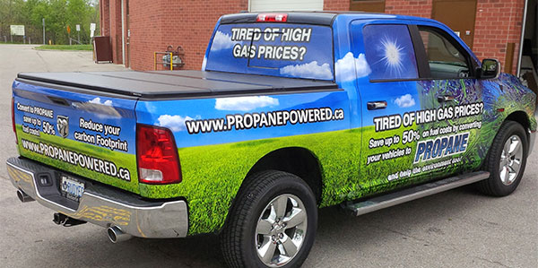 pick-up truck advertising wrap